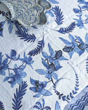 Load image into Gallery viewer, Indigo Orchid Linen Tablecloth