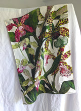 Load image into Gallery viewer, Tiger Orchid Tea Towel