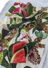 Load image into Gallery viewer, Tiger Orchid Tea Towel