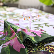 Load image into Gallery viewer, Beautiful Linen Napkins, Tablecloths, napkins, and Tableware featuring Singapore and South East Asian Flowers and Orchids, by artist Fleur Kakasi