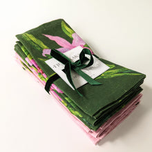 Load image into Gallery viewer, Tiger Orchid Linen Napkin - Set of 8