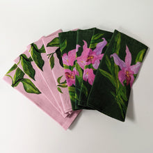 Load image into Gallery viewer, Tiger Orchid Linen Napkin - Set of 8