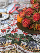 Load image into Gallery viewer, Checked Chintz Pure Linen Tablecloth