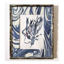 Load image into Gallery viewer, Marbled Paper Mount Original Painting - Blue Series