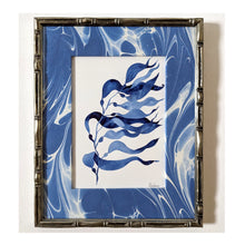 Load image into Gallery viewer, Marbled Paper Mount Original Painting - Blue Series