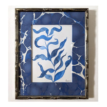 Load image into Gallery viewer, Marbled Paper Mount Original Painting - Blue Series