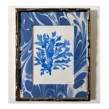 Load image into Gallery viewer, Marbled Paper Mount Original Painting - Blue Series