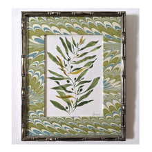 Load image into Gallery viewer, Marbled Paper Mount Original Paintings - Green Series