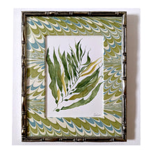 Load image into Gallery viewer, Marbled Paper Mount Original Paintings - Green Series