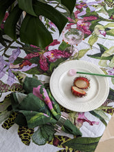 Load image into Gallery viewer, Tiger Orchid Linen Napkin - Set of 8