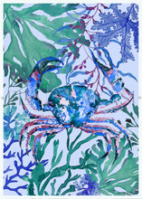 Load image into Gallery viewer, Blue Swimmer Crab Tea Towel
