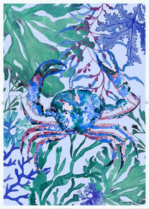 Blue Swimmer Crab Tea Towel