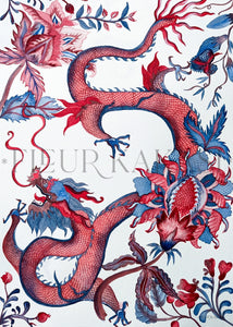 Dragon Chintz Tea Towel