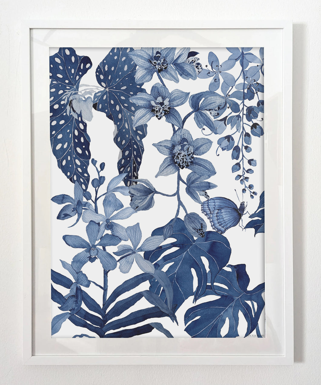 Framed Tea Towel - Blue Chinoiserie