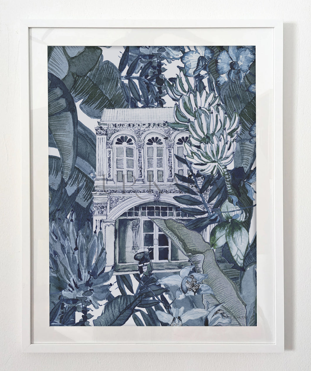 Framed Tea Towel - Indigo Shophouse