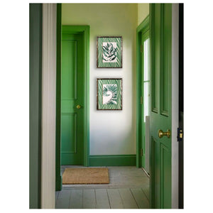 Marbled Paper Mount Original Paintings - Green Series of 9