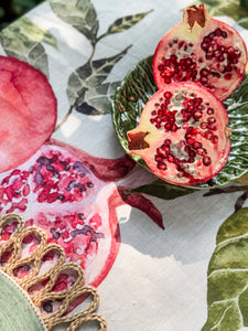 Tropical Fruit Linen Tablecloth PREORDER
