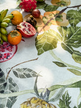 Load image into Gallery viewer, Tropical Fruit Linen Tablecloth PREORDER
