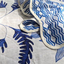 Load image into Gallery viewer, Indigo Orchid Linen Tablecloth
