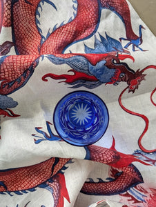 Dragon Chintz Tea Towel