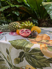 Load image into Gallery viewer, Tropical Fruit Linen Tablecloth PREORDER
