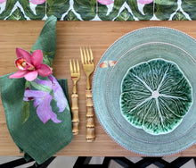 Load image into Gallery viewer, Tiger Orchid Linen Napkin - Set of 8
