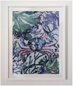 Framed Tea Towel - Blue Swimmer Crab