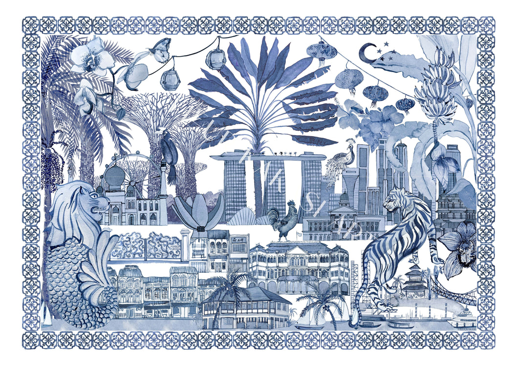 Limited Edition Print - Indigo Singapore
