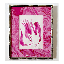 Load image into Gallery viewer, Marbled Paper Mount Original Paintings - Pinks &amp; Reds Series of 7

