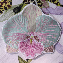 Load image into Gallery viewer, Embroidered Orchid Coasters - Set of 2
