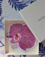Load image into Gallery viewer, Embroidered Orchid Coasters - Set of 2
